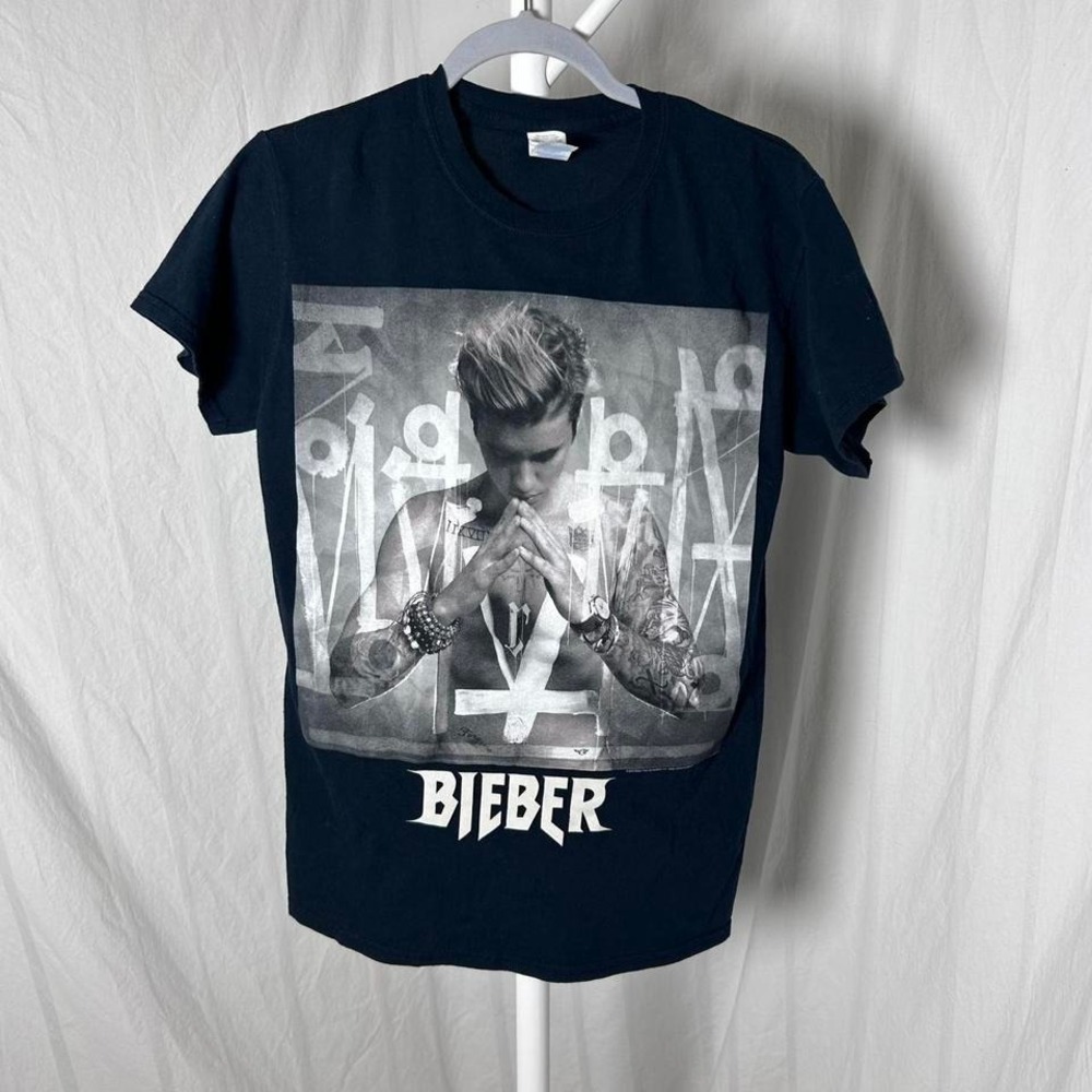 Justin Bieber Purpose Tour black cotton t-shirt #tourtee #music